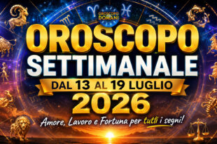 Scopri cosa riservano le stelle con l'oroscopo nella settimana dal 13 al 19 luglio 2026. Amore, lavoro e fortuna saranno al centro di cambiamenti, conferme e occasioni da cogliere con attenzione. Ecco le previsioni complete per tutti i segni zodiacali.